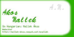 akos mallek business card